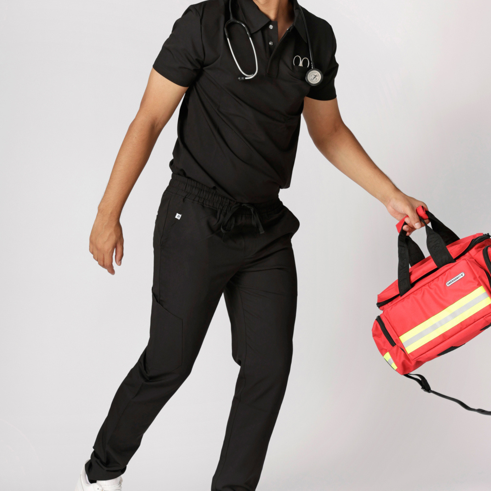 Lamarr classic zorgbroek met 8 zakken en elastische waistband Zwart